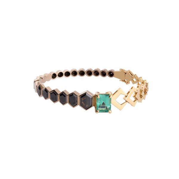Bracelete Pentágono – Esmeralda e Diamantes