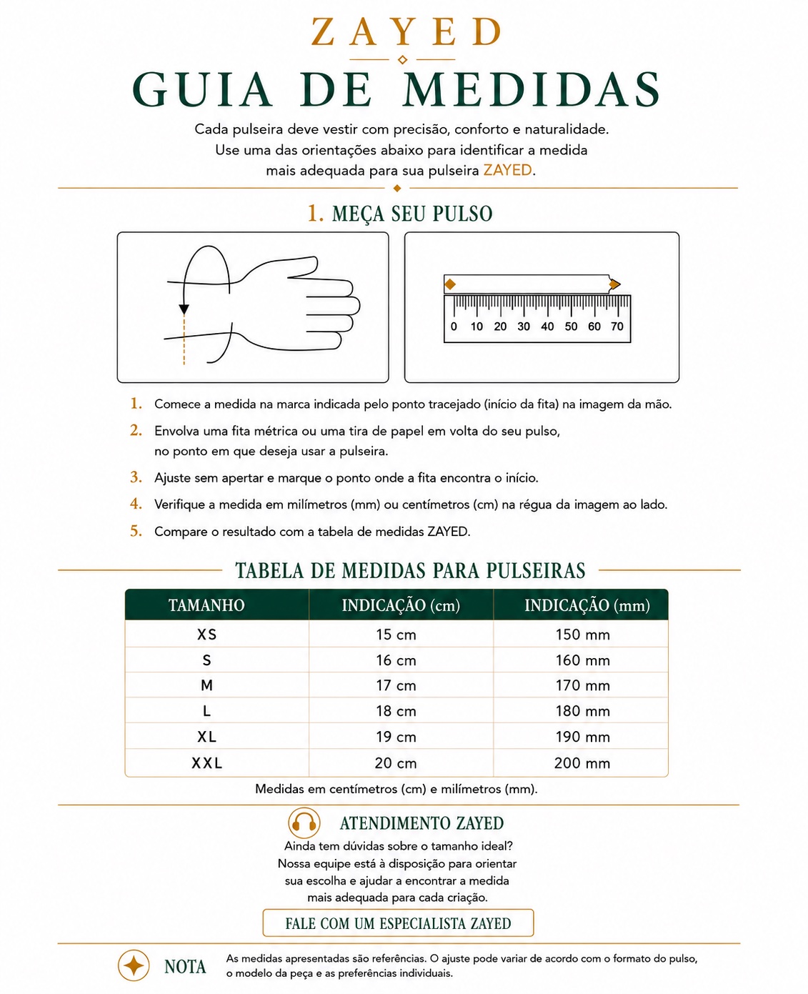 Guia de tamanhos